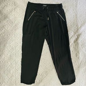 Dynamite Drawstring Pants with Front Zip Pockets and Raw Hem